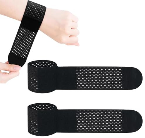 QZKJQDD handgelenk bandagen, 2 Stück Handgelenkstütze Handbandage, Handgelenkbandage Kompressionsbandage, für Sport und Alltag, Atmungsaktiv Wrist Wrap Bandage Handgelenk für Damen und Herren Schwarz