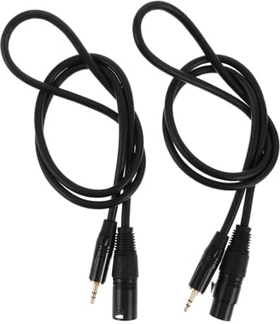 ifundom 2pcs Xlr Cables Trs to Xlr Right Angle Audio Cable for Microphone Splitter Speaker