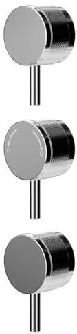 Wholesale Domestic Colore Polished Chrome Industrial Style Half Knurled Control Handle Set for Triple Shower Valve