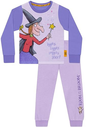 Room on the Broom Pyjamas | Girls Pyjamas | Long Sleeve Girls’ Pyjama Sets | Purple 2-3 Years