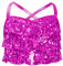 RUNQHUI Bambino Ragazza Top Danza Paillettes Crop Top Danza Moderno Jazz Vestito Danza del Pancia Canotta Costume, rosa acceso, 7-8 Anni