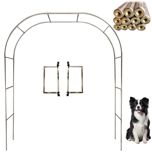 Rankbogen aus Edelstahl für den Innen- und Außenbereich, für Kletterpflanzen, Rankgitter, Torbogen für Rosen (Größe: 1,2 x 2,3 m)