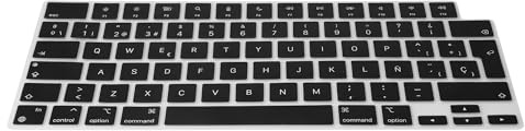 kwmobile Silikon Tastaturschutz QWERTY (Spanien) kompatibel mit Apple MacBook Pro 16.2 2024 M4 A3403 / A3186 - in Schwarz