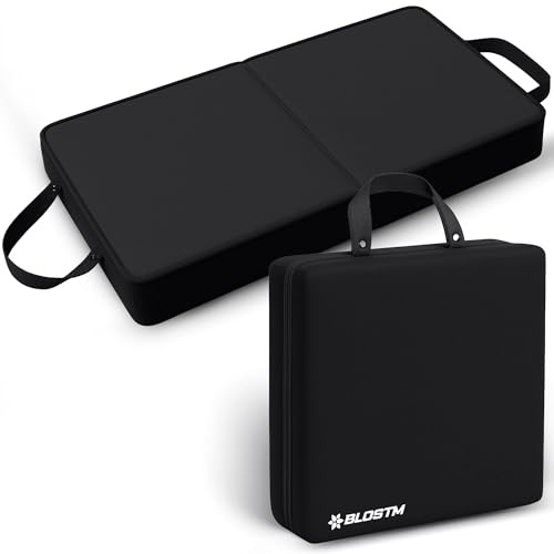 BLOSTM Extra Thick Garden Kneeling Pad - Large Foldable Garden Kneeler Pad with Handles - Water Resistant High Density Memory Foam Mat Kneeling Cushion for Gardening, Housework, Bathing, Yoga (Black)