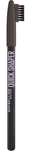Maybelline New York Quick Shaper Brow Shaping Pencil, Augenbrauenstift für natürliche Definition & 24H Halt, Wachsformel mit Bürstchen zum Auffüllen, Nr. 06 Black Brown, 1 Stk.