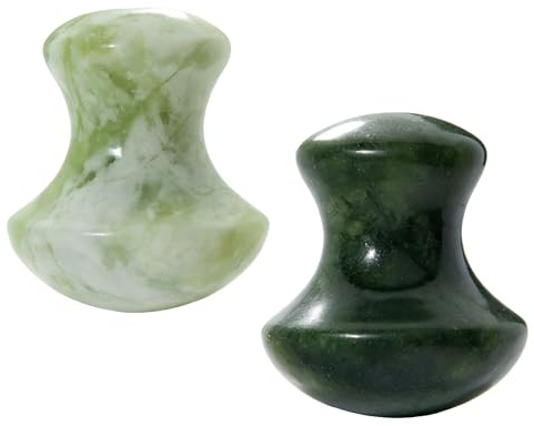 2 Stück Pilz-Form Gua Sha Massagewerkzeug, Aventurin Gua Sha Massagegerät in Pilzform aus Naturstein für Gesicht Hals Augen Beauty Spa Entspannende Verbesserung von Feinen Linien