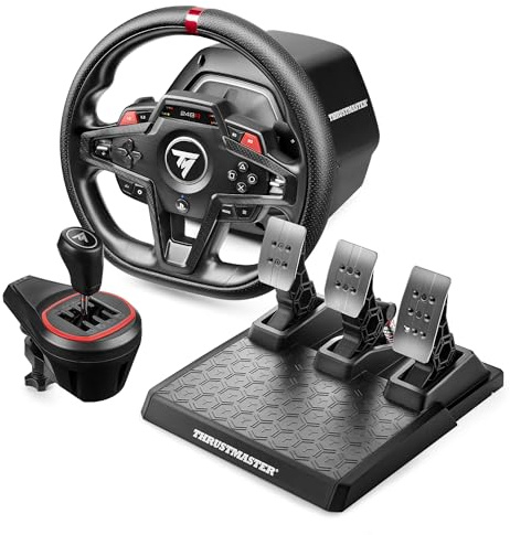 Thrustmaster T248R Shifter Pack con Cambio TH8S e Pedaliera - PS5 e PC | Volante Force Feedback da 3.1 Nm per guida avanzata, cambio con schema ad H, pedaliera a 3 pedali, 25 pulsanti azione