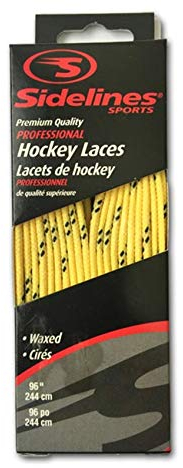 Schnürsenkel farbig gewachst Schuhbänder für Eishockey sidelines (gelb, 305 cm)