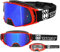 TWO-X Cross-Brille - Motocross-Brille mit verspiegeltem blauen Glas - Motorrad-Brille - Enduro & Downhill - Schutz-Brille - Modell Rocket - Rot