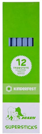 JOLLY Superstick Rainbow Aqua, Aquarellierbar, wasservermalbare Buntstifte, Farbstifte, 4 Farben in einem Stift, Gelb-Rot-Blau-Grün, Kinderfest und Bruchsicher, Ungiftig, 12 Stifte
