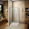 Porte de douche 90x90x185cm cabine de douche pivotante verre anticalcaire avec le receveur 90x90cm