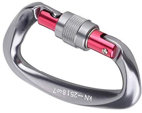 Climbing Carabiner 7075 Aviation Aluminum D-Ring Locking Carabiner Clips Screw Lock Safty Carabiner for Mountain Climbing Expanding Caves Power Aerial Work Engineering