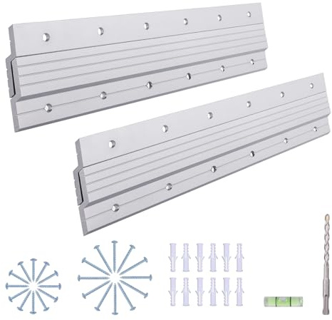 Französische Klemmenaufhänger, Aluminium, Z-Clips, Stange, ineinandergreifende Wandhalterung, Hardware-Set für Spiegel, Bilder, Regal, Kopfteil, Schrank, Whiteboard, Kunst, Rahmen, 30,5 cm, 2 Paar