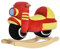 HOMCOM Caballo balancín para niños de 18 a 36 Meses con Forma de Moto, Caballo Infantil de Madera y Peluche, Sonidos realistas, MAX. 40kg, Rojo y Amarillo