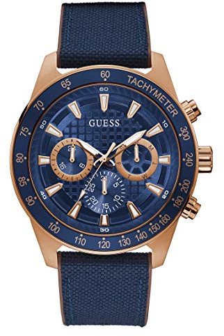 GUESS Hommes Analogique Quartz Montre avec Bracelet en Silicone GW0206G2