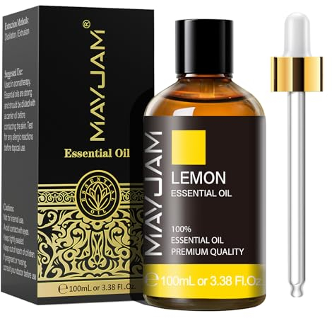 MAYJAM Lemon Essential Oils 100ML, Lemon Oil for Diffuser, Humidifier, DIY, Home, Office