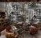 Fototapete 3D Tapete Kinderzimmer Deko Retro Nostalgisches Englisches Graffiti Tapeten Vliestapete Wandbilder Wohnzimmer Schlafzimmer Wanddeko 350cmx256cm