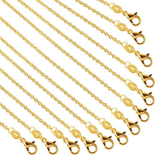 50 x versilberte Ketten für die Schmuckherstellung, 18 Inch, Gold, Kristall