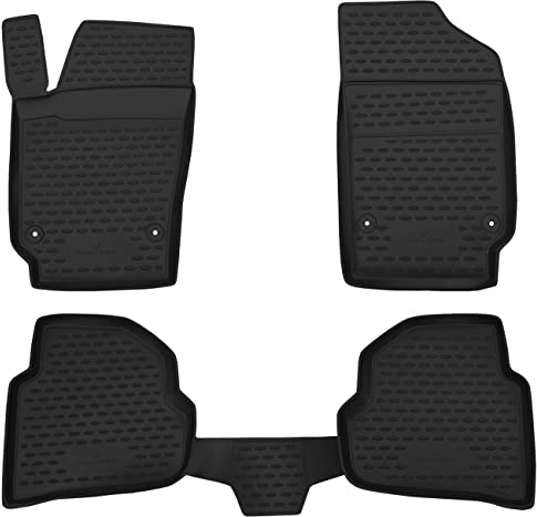 WALSER XTR Gummi Fussmatten Auto für VW Polo 4 (Polo IV) (9N) 2001-2014, 100% passgenaue Auto Fußmatten, robuste Universal Fußmatte Auto, Gummimatten Auto, Auto Fussmatten Gummi