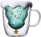 Tuoservo Jolies tasses de Noël, tasses à café, à thé, à lait, verres isothermes à double paroi, pour femmes, hommes, enfants, bureau et personnel 300ml