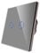 CNBINGO Doble Light Switch Gris, Touch Switch, panel de vidrio del sistema táctil y LED de estado, no se requiere un conductor neutral, interruptor de 2 bandas de 1 vía, AC 240 V, 500 W/bandas de