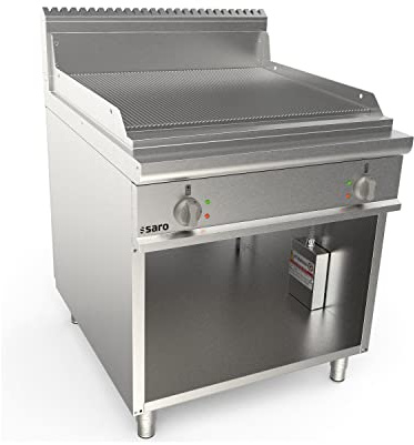 Saro Elektrogriddleplatte 800mm breit Stand gerillt LQ