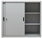Schrank & Stuhl Aktenschrank | Schiebetürenschrank | Büroschrank mit höhenverstellbaren Fachböden, 109x120x45 cm, Grau