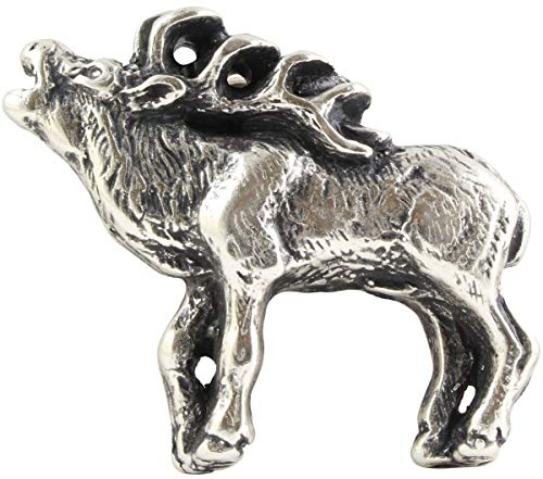 BELTINGER Gürtelschnalle Hirsch 4,0 cm | Buckle Wechselschließe Gürtelschließe 40mm Massiv | für Jagd-Outfit | Altsilber