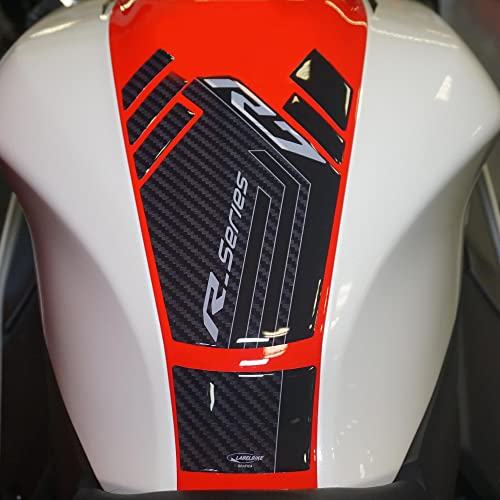 labelbike - Tankpad Aufkleber aus 3D-Harz Dekoration und Schutz des Motorradtanks kompatibel mit Yamaha R7 2021-2024