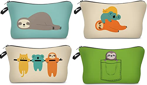 4 stück Kosmetiktasche Kleine Kosmetiktasche Segeltuch Multifunktionale Makeup Tasche mit Reißverschluss für Reise-DIY-Bastelschule