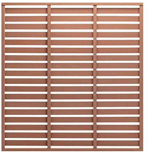 vidaXL Durable Outdoor Fence Panel - Wood-Plastic Composite - Slatted Design - Brown - 180x180 cm - Weather Resistant - Easy Assembly - Versatile Usage