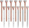Eyourlife 12 PCS Diamond Crystal Pens, Rose Gold Metal Ballpoint Pen 0.5mm Black Ink Gel Pen with 4 Ballpoint Pen Refills for School Stationery Office Supplies