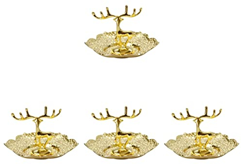 Beaupretty 4 Stück Schmuck Tablett Geweih Schmuckständer Schmuck Display Platte Organizer Für Schmuckdisplays Organizer Für Schmuckablagen Tisch-schmuckbaum Goldbesatz Ablagefach Ring Kupfer