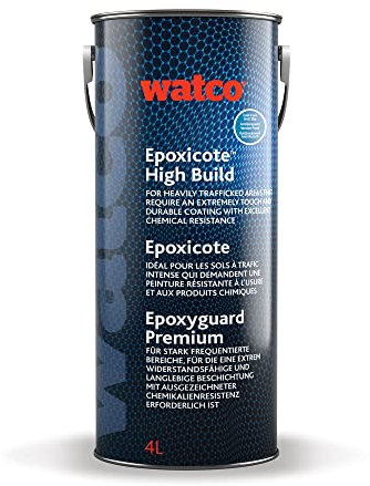 Watco Epoxicote High Build Cold Cure Anti Slip - 4L - Extra durable paint for heavy traffic areas - Cures at 5°C - Coarse non-slip finish to reduce accidents (Black)