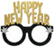 Folat 66098 Silvester Brille Schwartz Gold Silber-Happy New Year Partybrillen Foto Requisiten für Erwachsene Kinder Neujahrsdeko, Mehrfarbig, Regular