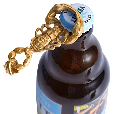 COPPERTIST.WU Ouvre-bouteille Scorpion, Porte-clés Ouvre-bouteille Personnalisé pour Bière et Boissons, Décoration en Laiton Vintage pour la Maison et le Bar