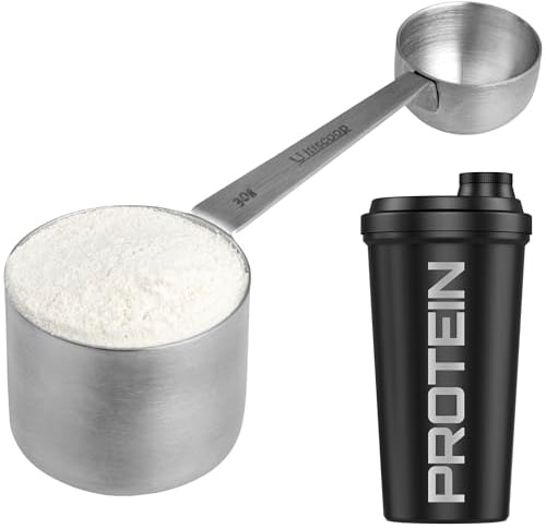 Cuillère à mesurer en acier inoxydable de 30 g et 5 g à double face – Cuillères à mesurer pratiques pour créatine, pré-entraînement, poudre de protéine – Cuillère à mesurer pour le café, les épices,