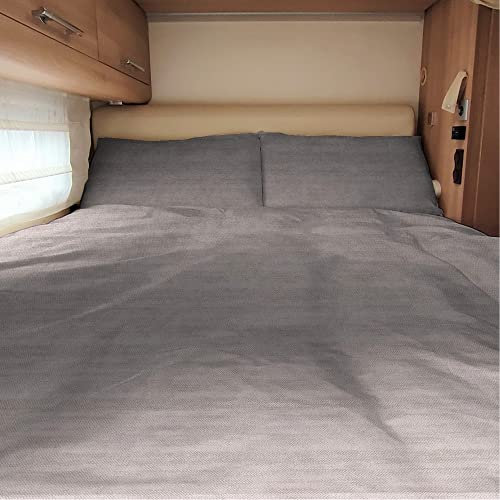 Bettbezug und Daunenjacke für Camping, Wohnwagen, personalisierbar, für Einzelbett, Bon Beige)