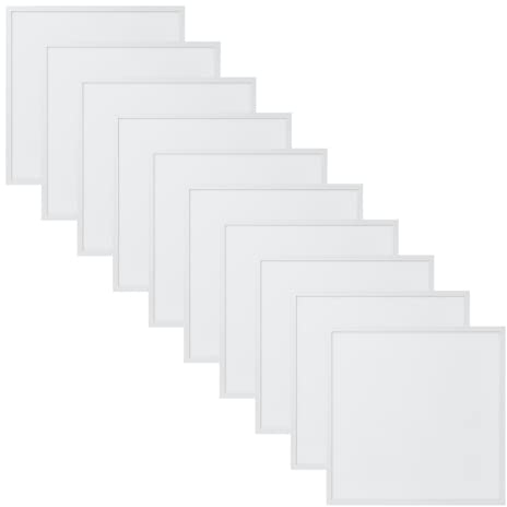 WSU Lights 10x LED Panel, Deckenleuchte, 62x62cm, 4400lm, 3000K, 40W, inkl. Trafo, Rasterleuchten, Einlegeleuchte, Büroleuchten (3000K)