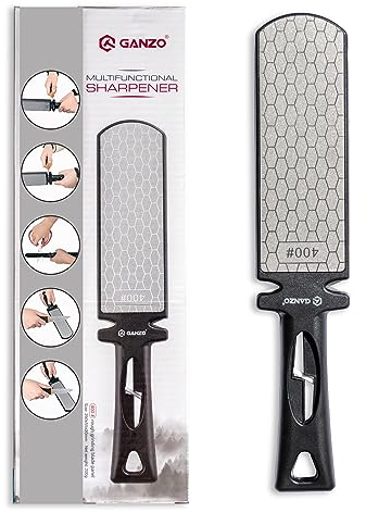 GANZO Firebird ProSharp Multifunktionaler Diamant-Wolframstahl-Keramikschärfer – doppelseitiger Stein – Outdoor-Feldmesserschärfer – leicht, kompakt, handlich