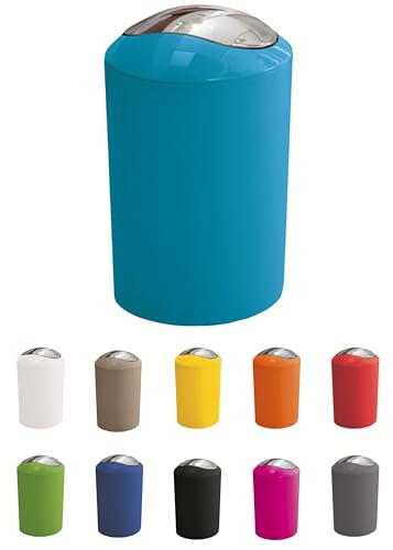KW Gleam 5Ltr Swing Bin - Compact Bathroom/Kitchen/Waste Bin (Turquoise)