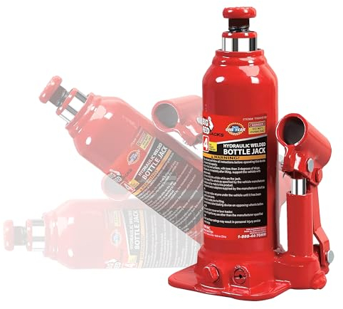 BIG RED T90413-1 Torin Hydraulischer Wagenheber mit Tragetasche: vertikal und horizontal, doppelte Verwendung, 4 Tonnen (3,6 kg) Kapazität, rot