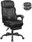 Chefsessel aus Leder, großer und hoher Bürostuhl mit Fußstütze, ergonomisch, mit Lendenwirbelstütze, verstellbarer Winkel