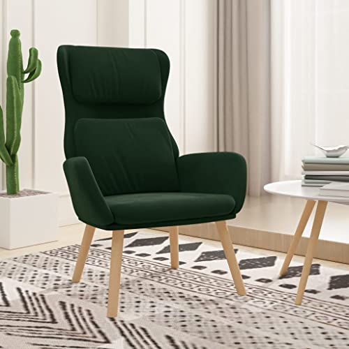 SKM Relaxsessel Dunkelgrün Samt,8,55 KG,341353,Color: Grün