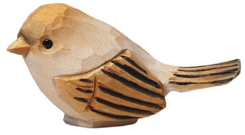 Uccelli in legno, simpatici ornamenti in legno per uccelli, sculture e statue da giardino, statuette di animali da esterno e decorazioni per la casa per cortile patio