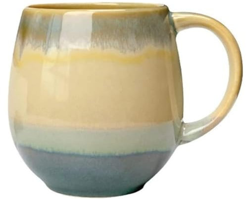 YDoLimmer500ml Große Kapazität Kaffeetasse Becher Mit Griff Teetasse Kakaobecher Cappuccinotasse Home Office Geschenk (Braun+Blau)