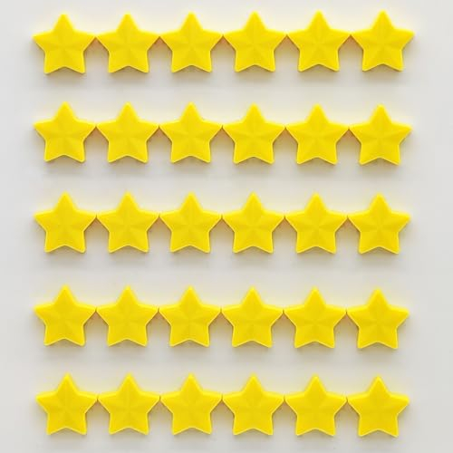 PYJLBX Magnete für Magnettafel, 30 Magnet Kühlschrankmagnete Kühlschrank Magnete Mini Magnete Klein Whiteboard Magnete Magneten Starker Halt Tafelmagnete, für Whiteboard, Pinnwand,Küche (Sterne, Gelb)