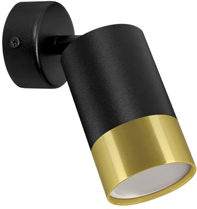 Licht-Erlebnisse Wandleuchte GU10 Innen, Wandspot, Deckenstrahler Schwarz, Gold, schwenkbar, H:17 cm, akzentuiert, Küche, Schlafzimmer, Wandlampe Wohnzimmer