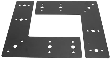 Piastra di Raccordo Per Staffa Piatta 2 Pezzi Staffe a L Nere (per Legno), Tasselli in Acciaio Inossidabile (piastre Metalliche Piatte Per Scaffali), Staffe Ad Angolo Retto Per Carichi Pesanti