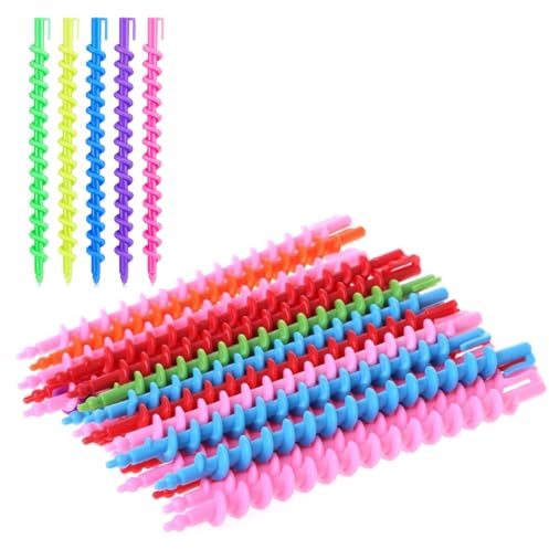 LQIOACU 20 Stück Lockenwickler über Nacht, Dauerwellen Set Komplett, Locken Ohne Hitze, Haarroller, Haar Lockenwickler, für Kunststoff Dauerwelle Stange DIY Wave Styling Kit (Groß)